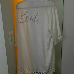 White bride bathrobe